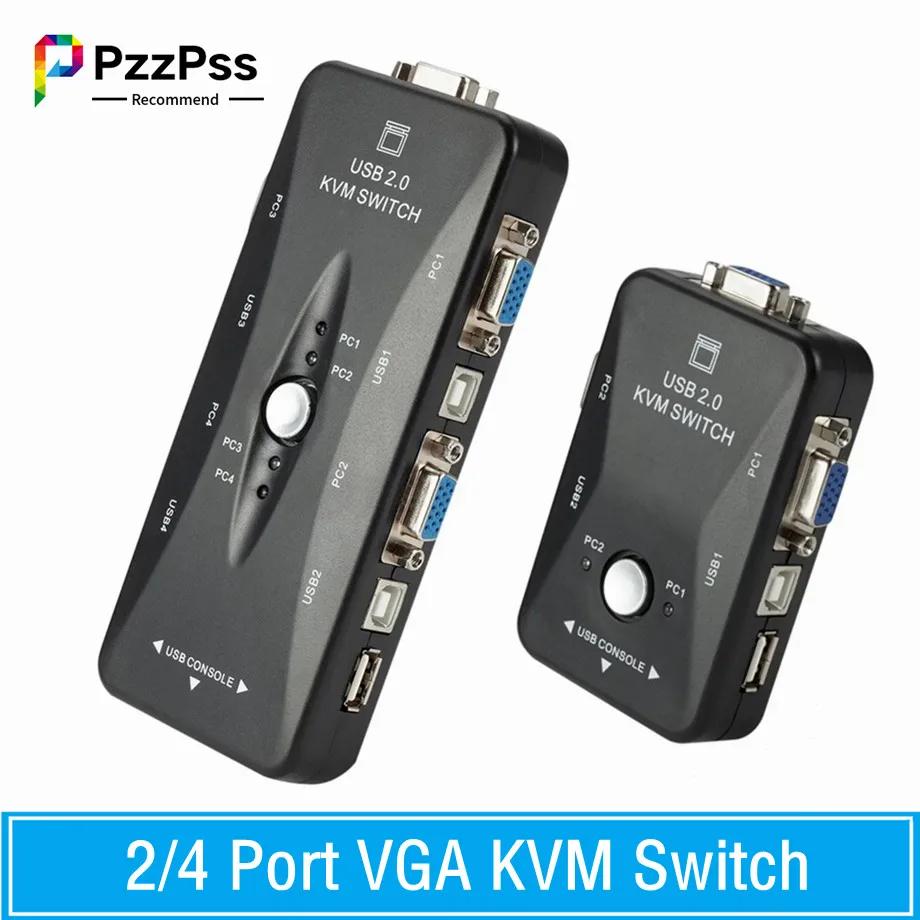 2/4 Ʈ VGA KVM ġ, 1080P USB 2.0 VGA ø, 콺 Ű , ̺  ó ڽ, 4 in 1 Out